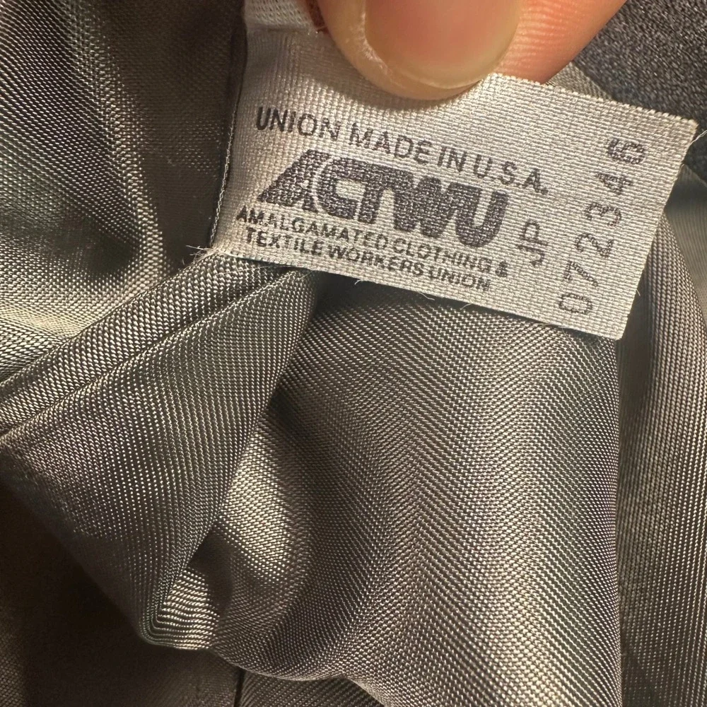 Chaps Ralph Lauren Mens Blazer Charcoal Gray Pinstripe Virgin Wool USA Made